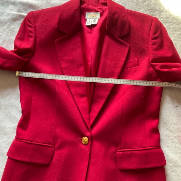 Talbots bright red wool jacket medium - Picture 9 of 16